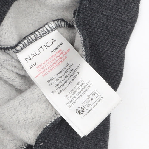 Nautica Men’s Grey Logo Sailing Sweatshirt L Pullover Crew Neck