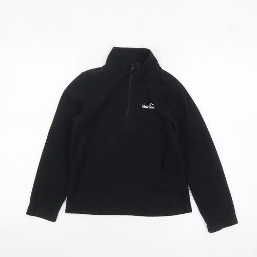 Peter Storm Boys Black 7-8 Years Fleece 1/4 Zip Sweatshirt Pullover