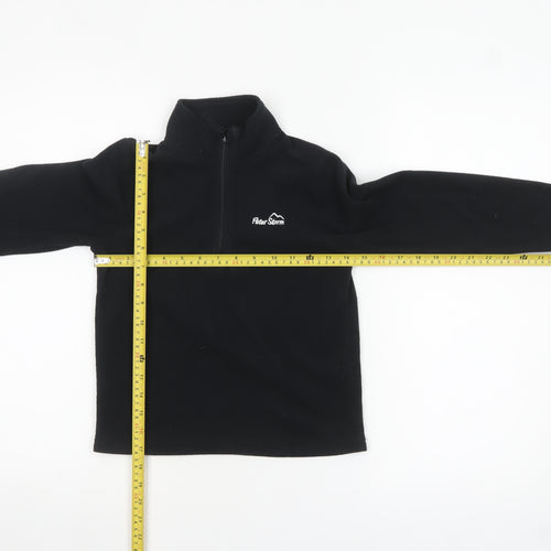 Peter Storm Boys Black 7-8 Years Fleece 1/4 Zip Sweatshirt Pullover
