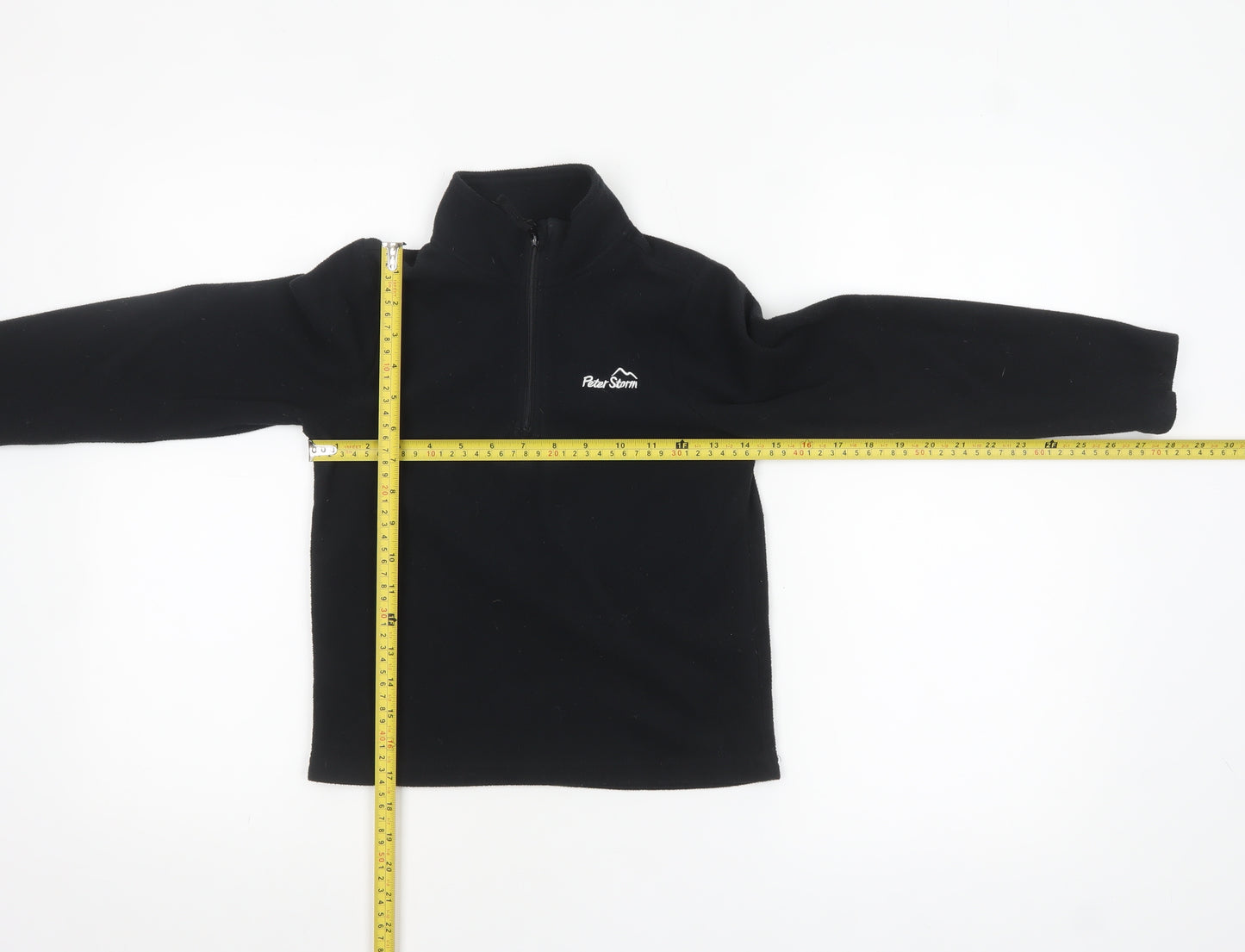 Peter Storm Boys Black 7-8 Years Fleece 1/4 Zip Sweatshirt Pullover