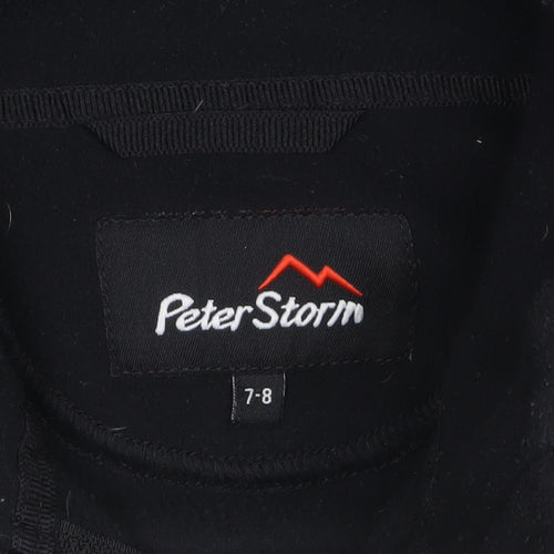 Peter Storm Boys Black 7-8 Years Fleece 1/4 Zip Sweatshirt Pullover