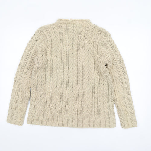 Country Casuals Women Beige Cable-Knit Cotton Jumper L