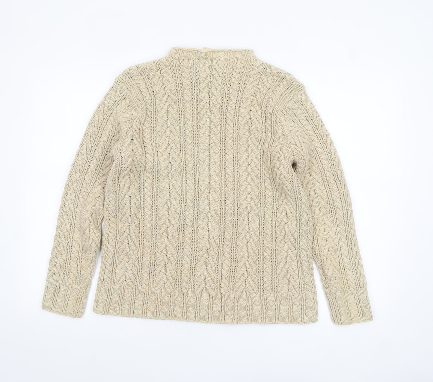 Country Casuals Women Beige Cable-Knit Cotton Jumper L
