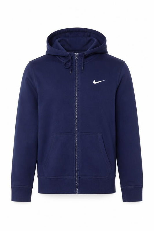 Front view of Nike Men's Blue Full Zip Hoodie Small Regular Fit Sportswear