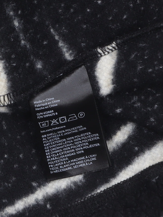 H&M Women’s Black White Zebra Fleece Jacket Size 12 Full Zip