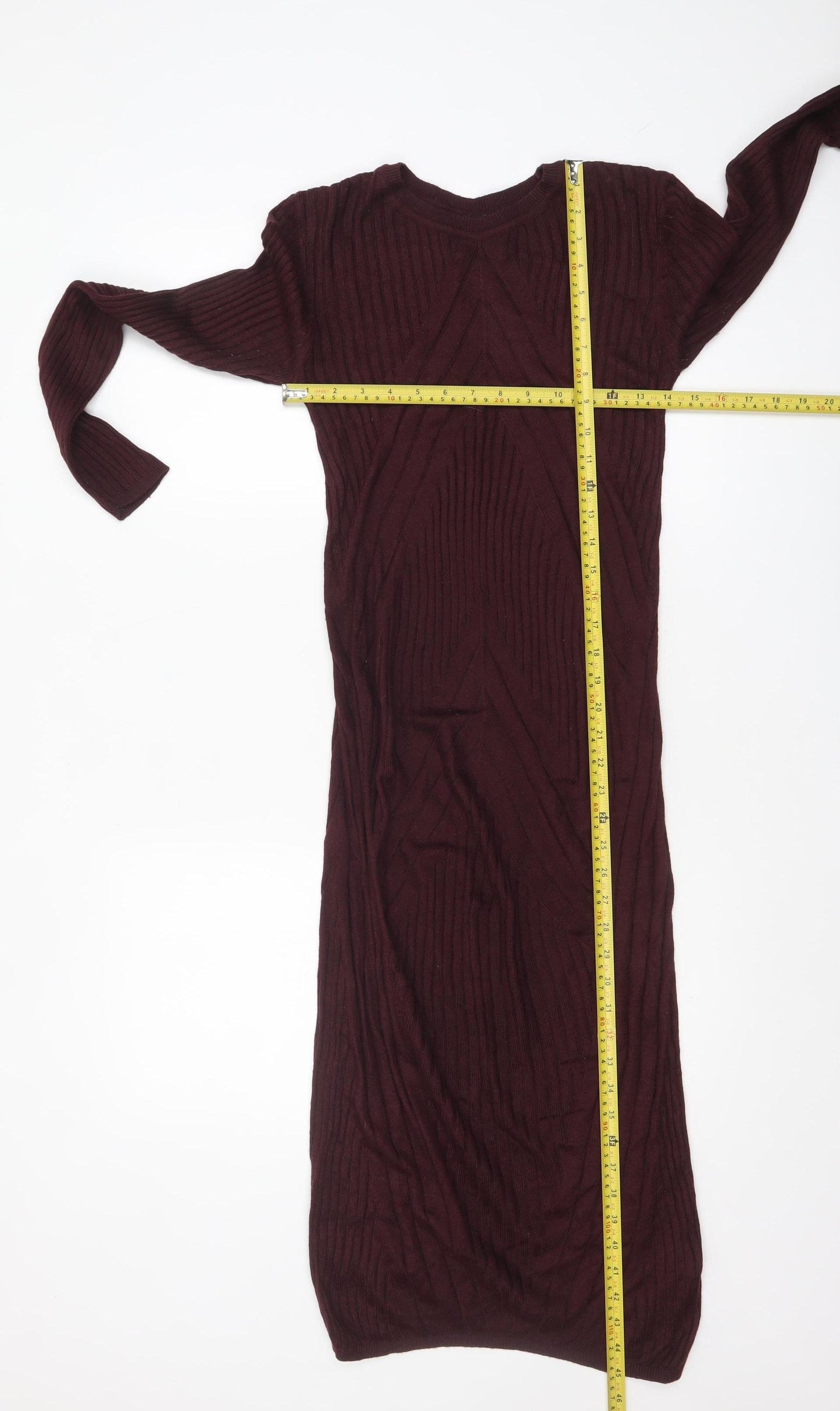 New Look Women Brown Long Sleeve Knit Bodycon Maternity Dress Size 8
