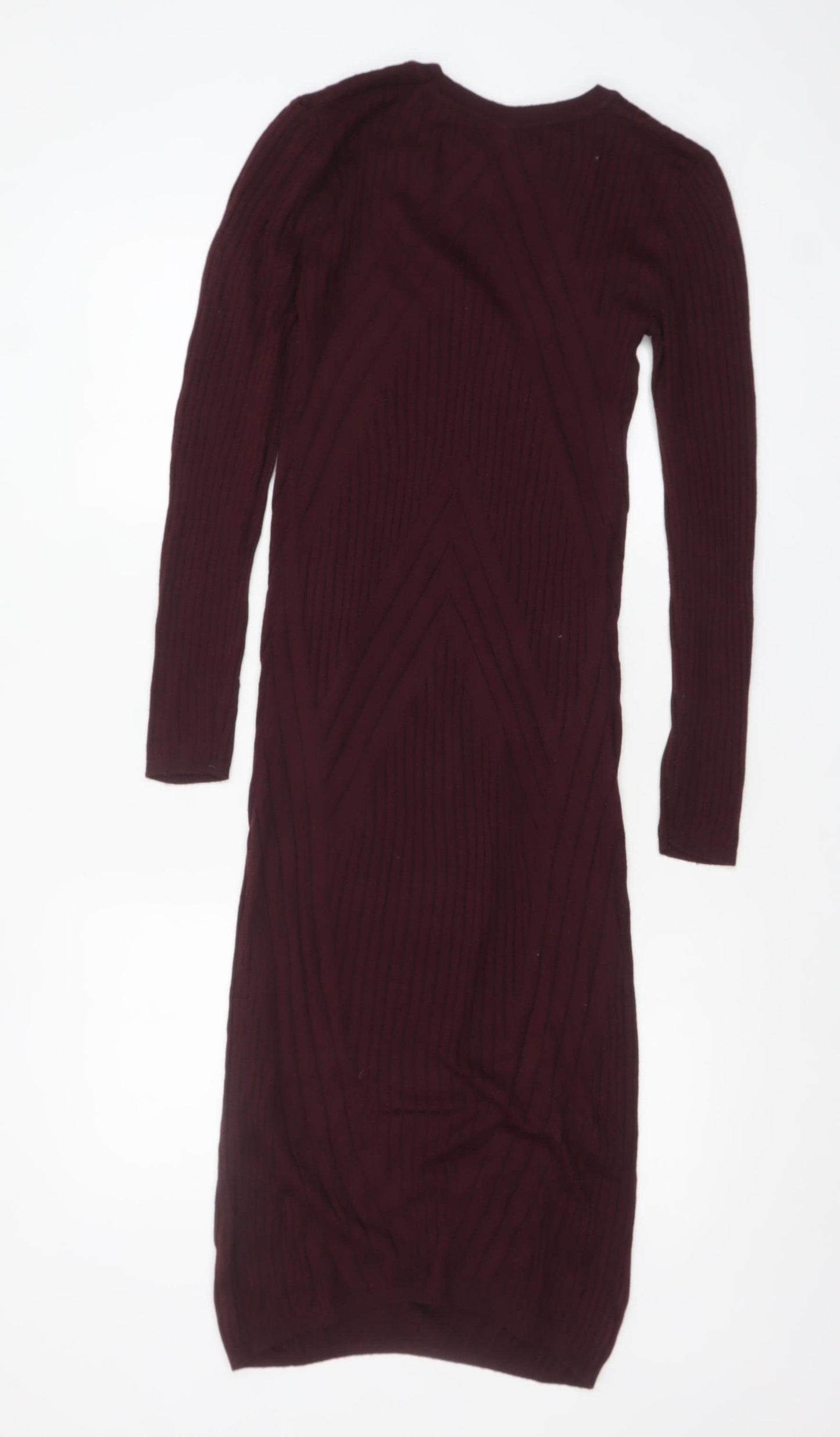 New Look Women Brown Long Sleeve Knit Bodycon Maternity Dress Size 8