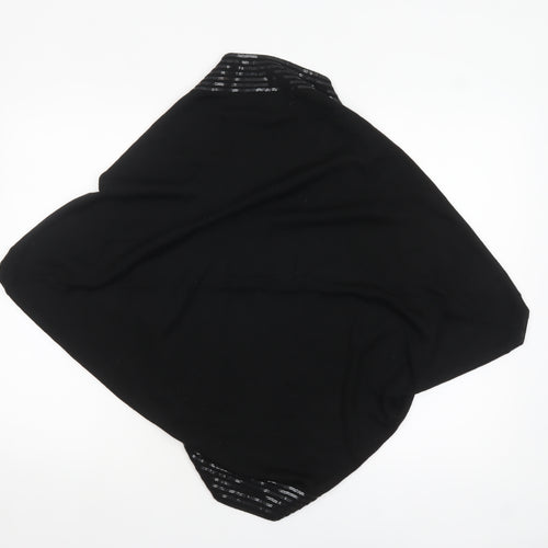 Ann Taylor Loft Women's Black Merino Wool Sequin Shrug L