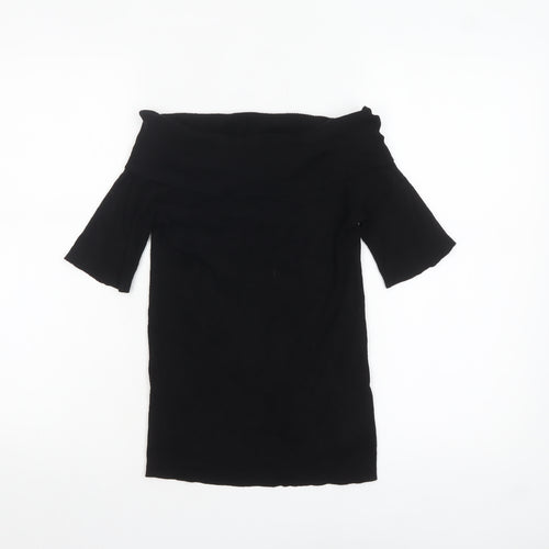Oasis Women's Black Off Shoulder Knit Top Size 12