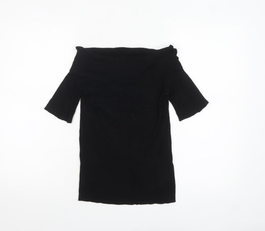 Oasis Women's Black Off Shoulder Knit Top Size 12