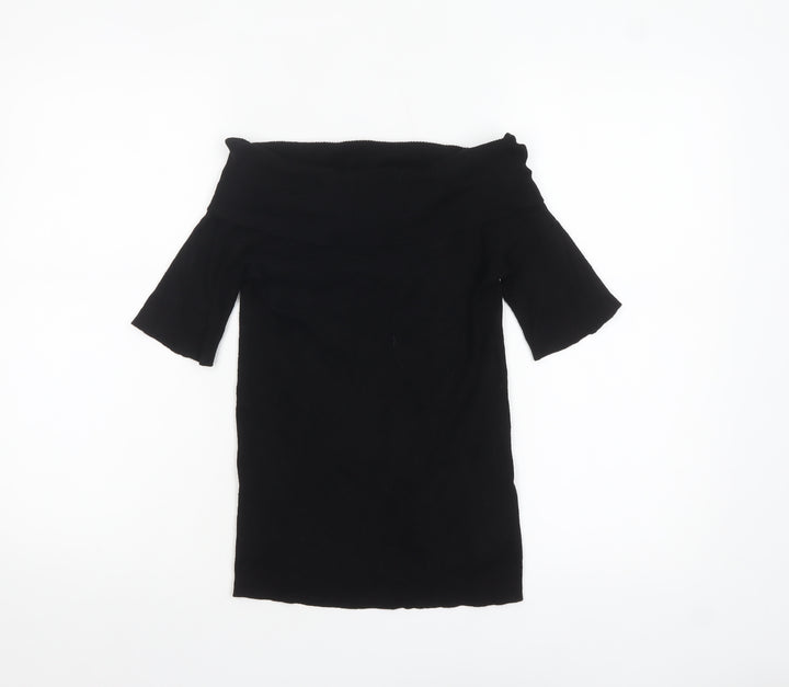 Oasis Women's Black Off Shoulder Knit Top Size 12