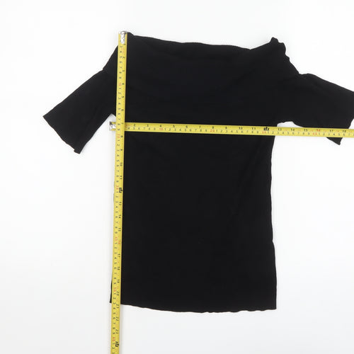 Oasis Women's Black Off Shoulder Knit Top Size 12