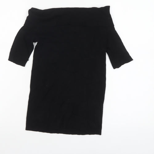 Oasis Women's Black Off Shoulder Knit Top Size 12