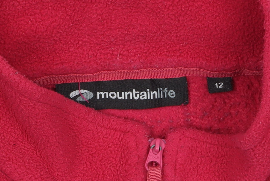 Mountainlife Womens Red Fleece Pullover Sweatshirt Size 12