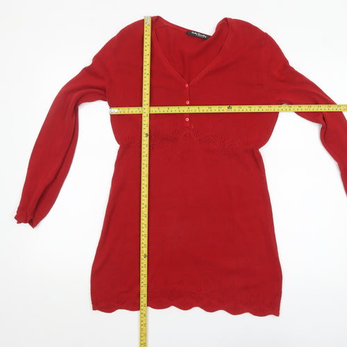 Betty Barclay Women’s Red Cotton Long Sleeve Tunic Jumper Size 10