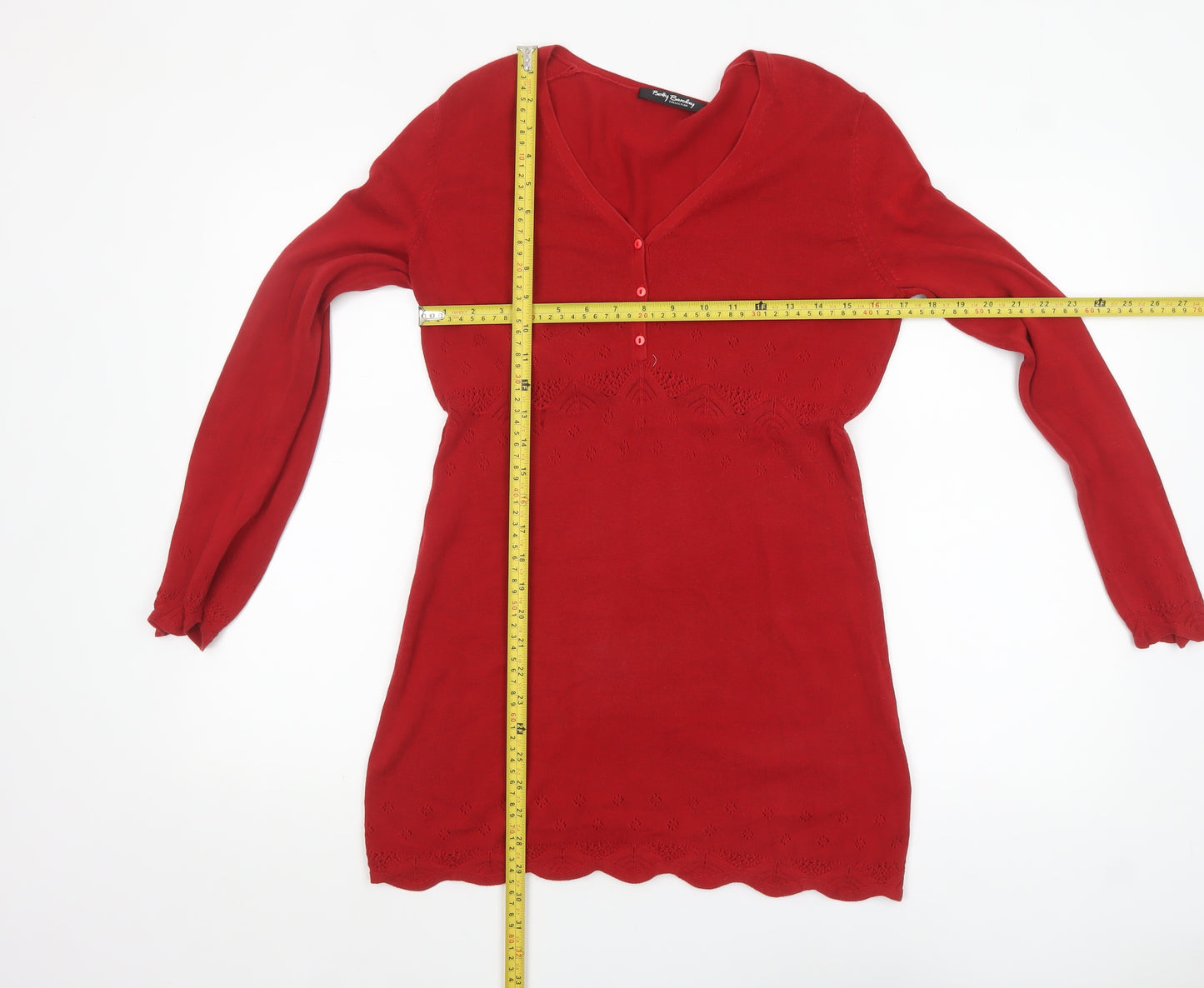 Betty Barclay Women’s Red Cotton Long Sleeve Tunic Jumper Size 10