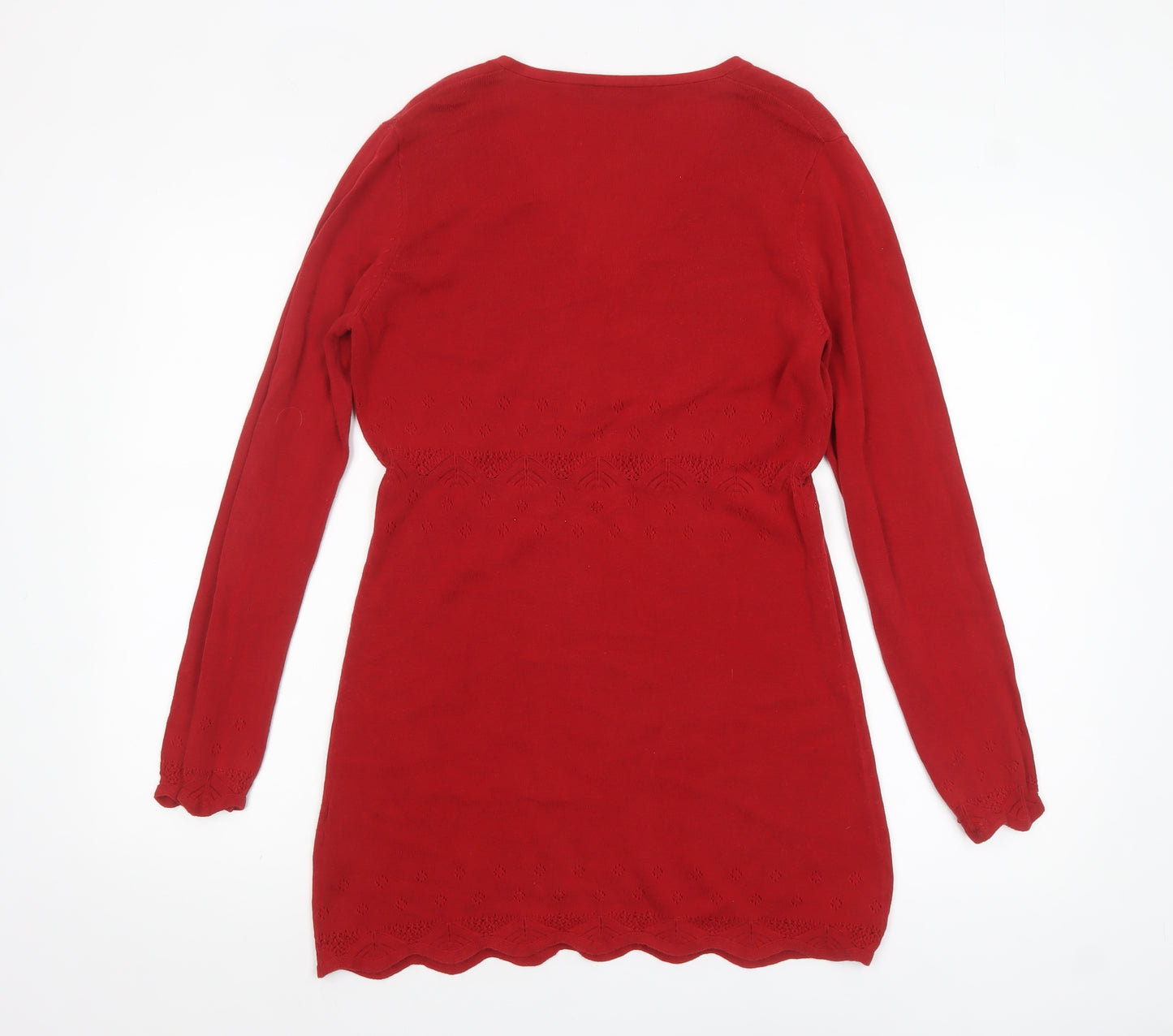 Betty Barclay Women’s Red Cotton Long Sleeve Tunic Jumper Size 10