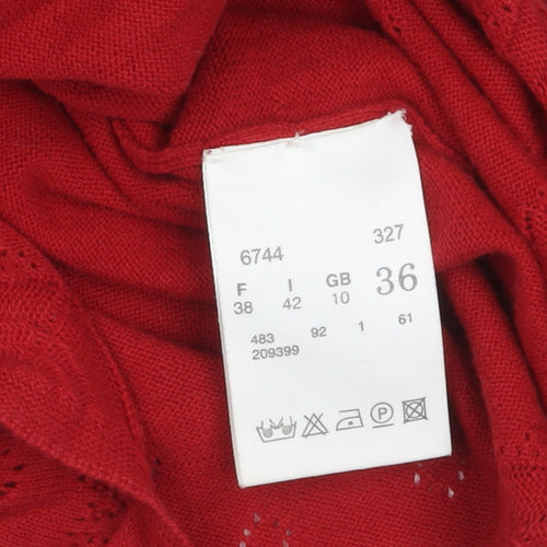 Betty Barclay Women’s Red Cotton Long Sleeve Tunic Jumper Size 10