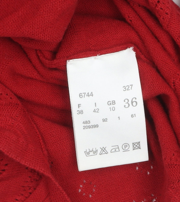 Betty Barclay Women’s Red Cotton Long Sleeve Tunic Jumper Size 10