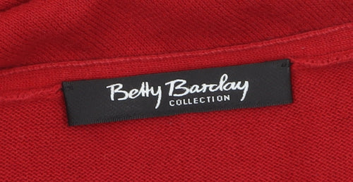 Betty Barclay Women’s Red Cotton Long Sleeve Tunic Jumper Size 10
