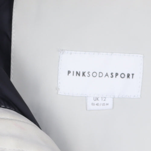 Pink Soda Sport Women’s Ivory Puffer Jacket Size 12 Hooded Winter Coat