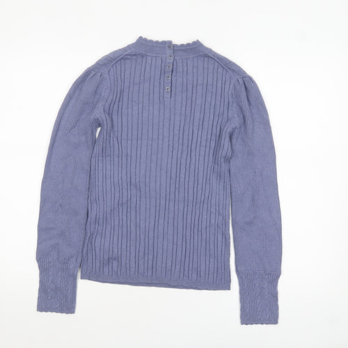 Marks and Spencer Per Una Women’s Purple Cable-Knit Mock Neck Jumper Size 8