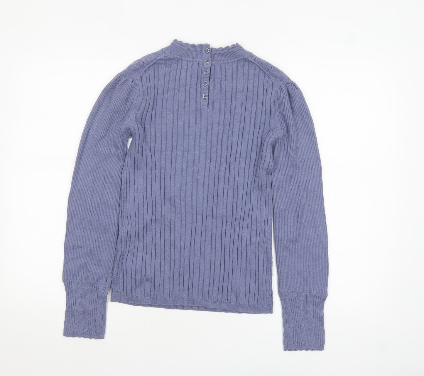 Marks and Spencer Per Una Women’s Purple Cable-Knit Mock Neck Jumper Size 8