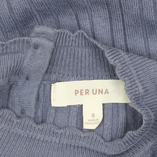 Marks and Spencer Per Una Women’s Purple Cable-Knit Mock Neck Jumper Size 8
