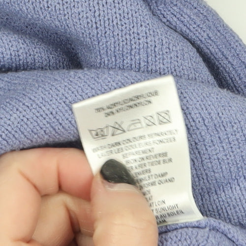 Eastex Women's Purple Knit V-Neck 3/4 Sleeve Pullover Jumper Size 16