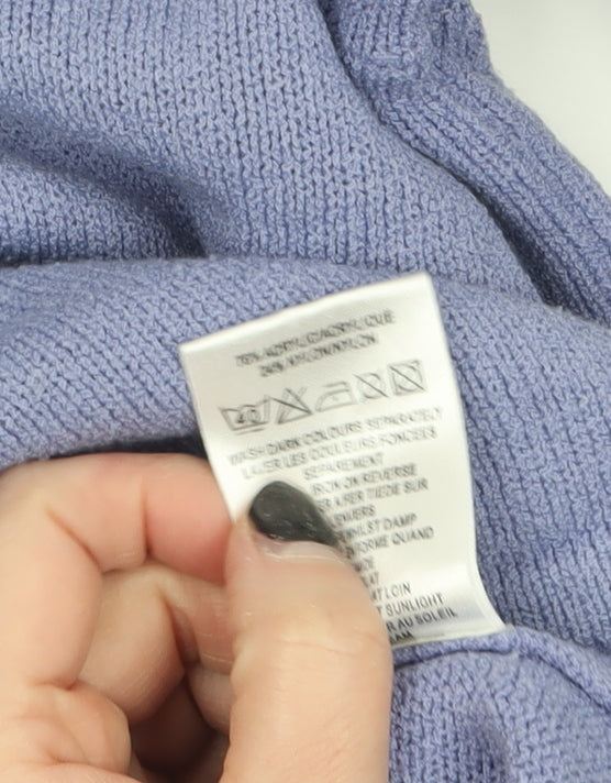 Eastex Women's Purple Knit V-Neck 3/4 Sleeve Pullover Jumper Size 16