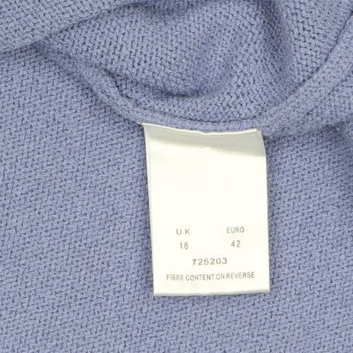 Eastex Women's Purple Knit V-Neck 3/4 Sleeve Pullover Jumper Size 16