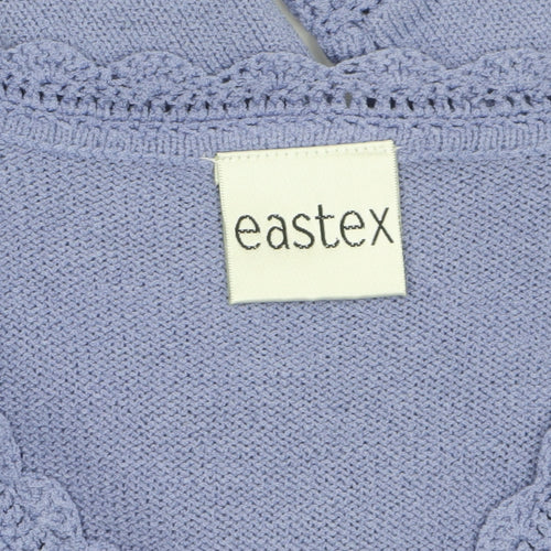 Eastex Women's Purple Knit V-Neck 3/4 Sleeve Pullover Jumper Size 16