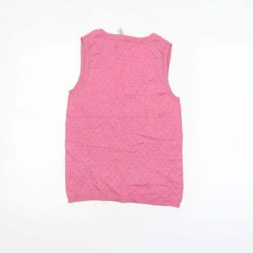 White Stuff Women's Pink Cotton Sleeveless Tank Top Size 8