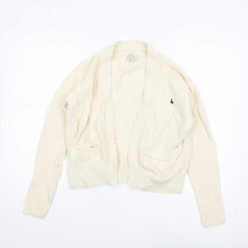 Jack Wills Women's Ivory Merino Wool Blend Cardigan UK 8