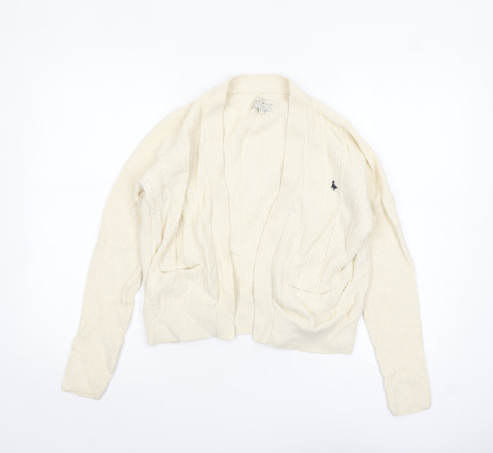 Jack Wills Women's Ivory Merino Wool Blend Cardigan UK 8