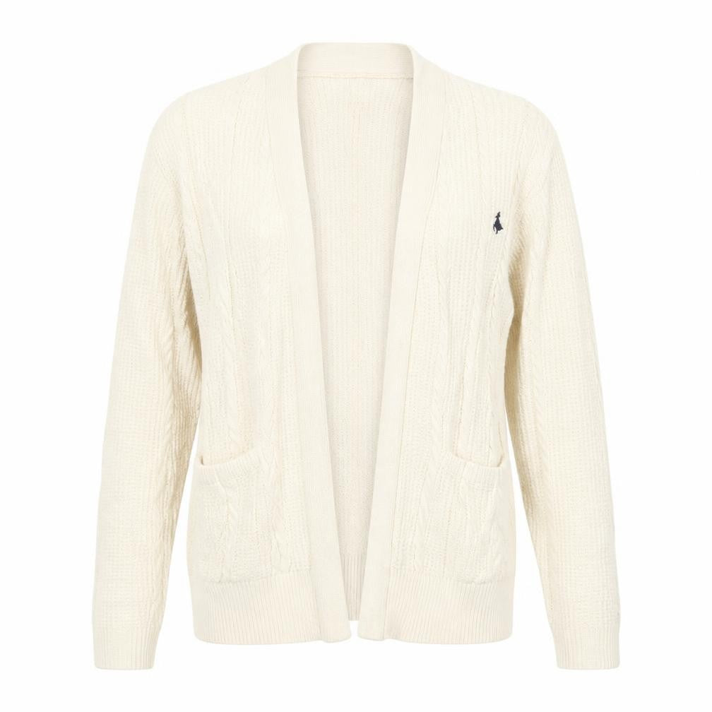 Jack Wills Women's Ivory Merino Wool Blend Cardigan UK 8