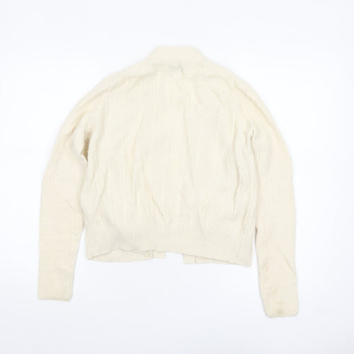 Jack Wills Women's Ivory Merino Wool Blend Cardigan UK 8