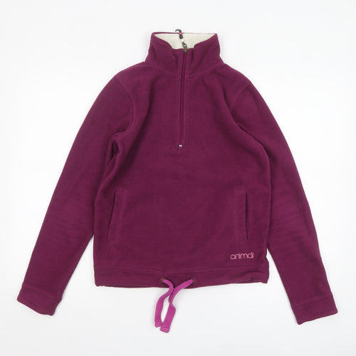 Animal Womens Purple Fleece 1/2 Zip Sweatshirt Size 10
