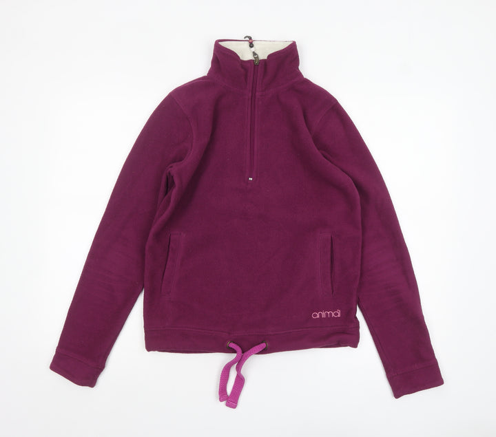Animal Womens Purple Fleece 1/2 Zip Sweatshirt Size 10