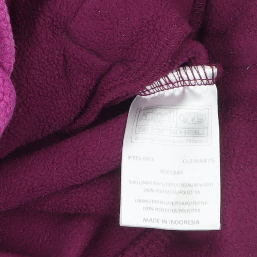 Animal Womens Purple Fleece 1/2 Zip Sweatshirt Size 10