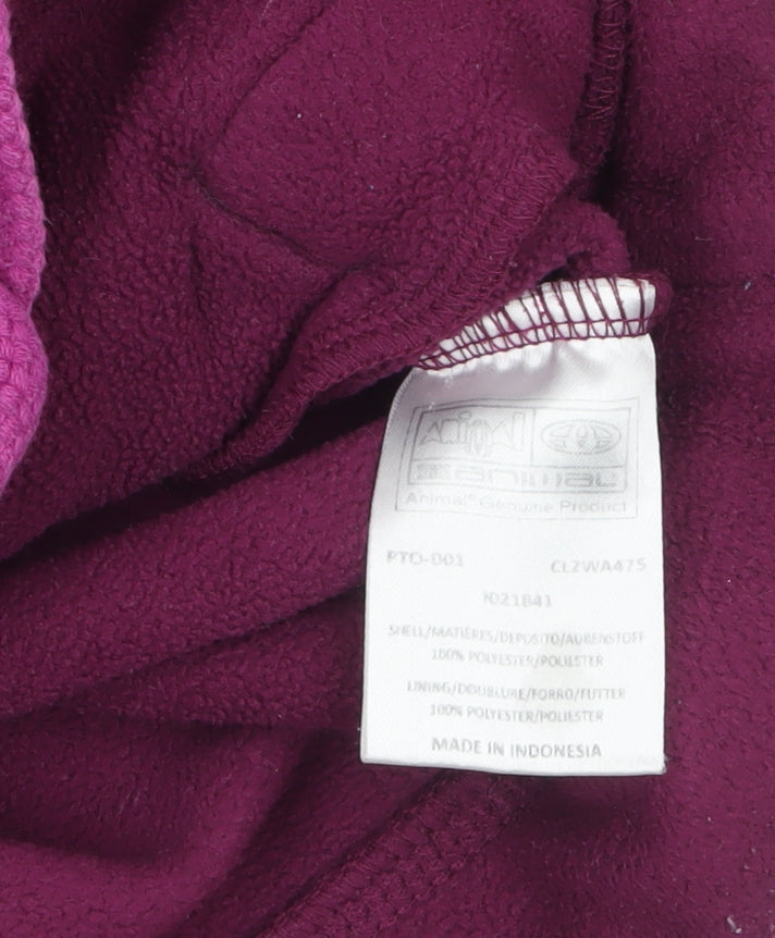 Animal Womens Purple Fleece 1/2 Zip Sweatshirt Size 10
