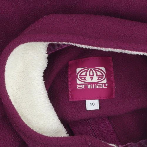 Animal Womens Purple Fleece 1/2 Zip Sweatshirt Size 10