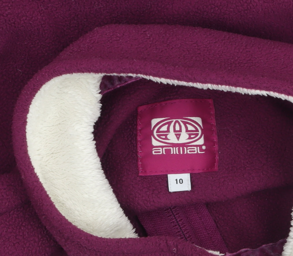 Animal Womens Purple Fleece 1/2 Zip Sweatshirt Size 10