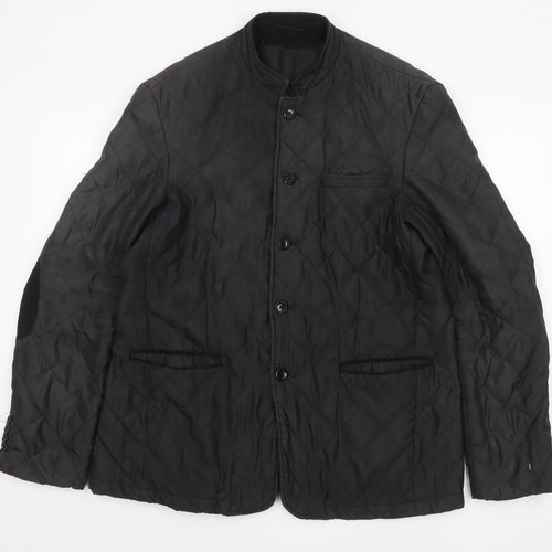 BlackBerrys Men's Black Quilted Slim Fit Jacket Size 44