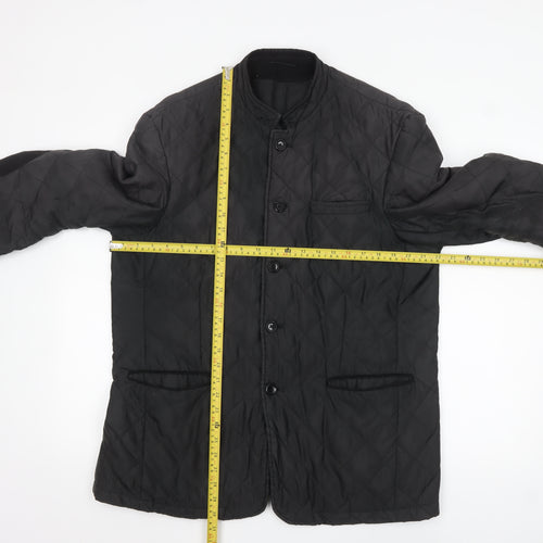 BlackBerrys Men's Black Quilted Slim Fit Jacket Size 44