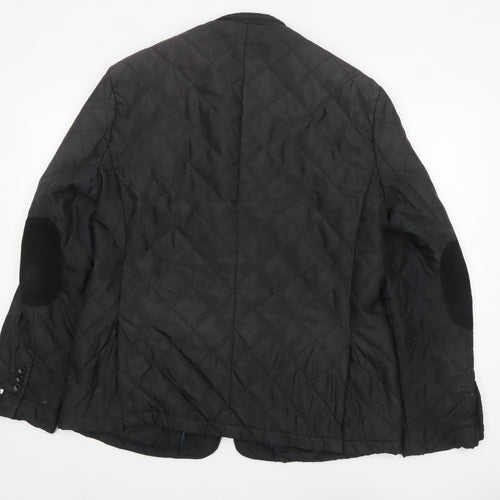 BlackBerrys Men's Black Quilted Slim Fit Jacket Size 44