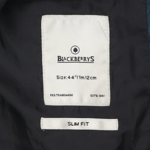 BlackBerrys Men's Black Quilted Slim Fit Jacket Size 44