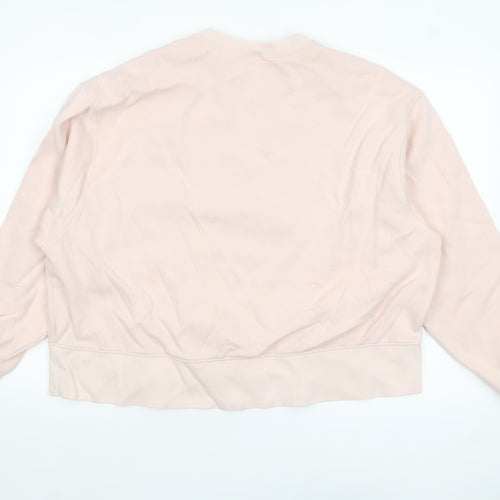 Nike Women Pink Pullover Sweatshirt 1X Cotton Blend Crew Neck