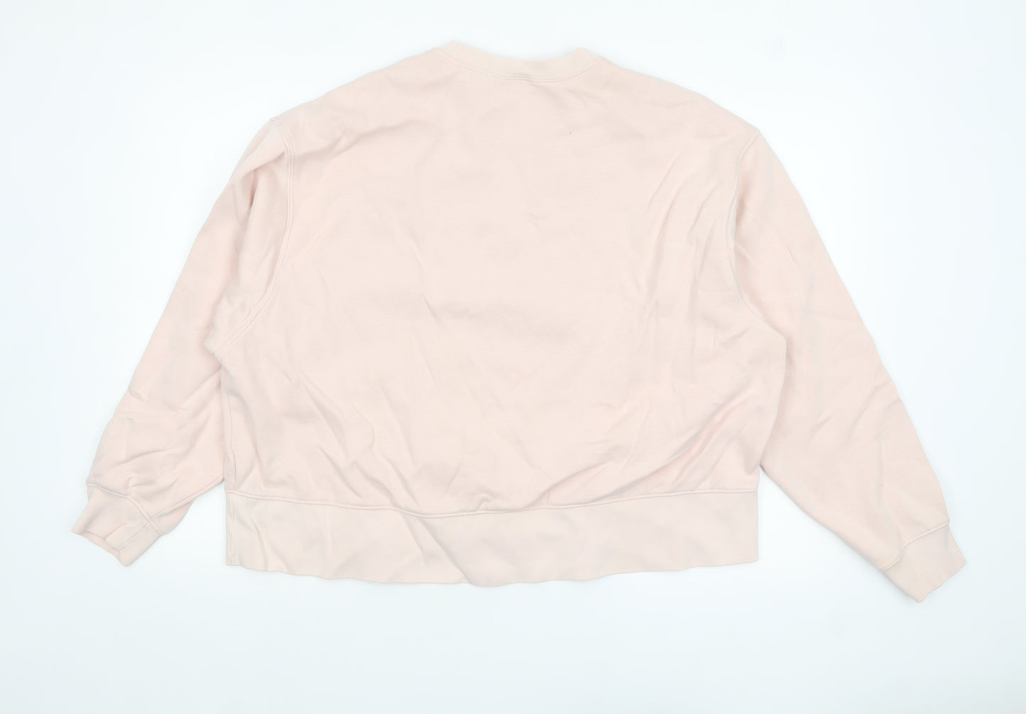 Nike Women Pink Pullover Sweatshirt 1X Cotton Blend Crew Neck