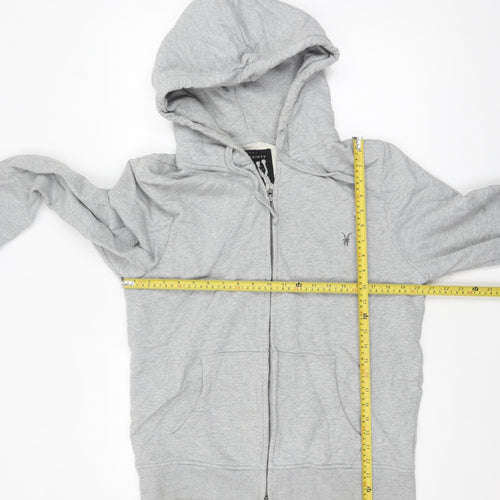 AllSaints Men's Grey Full Zip Cotton Hoodie XL
